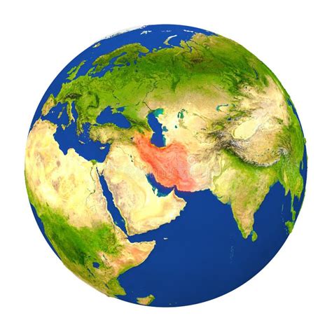 Iran Highlighted On A White Simplified 3d World Map Digital 3d Render
