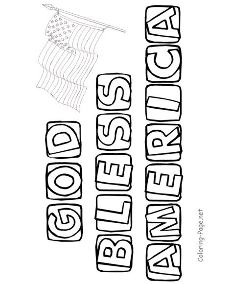 God Bless America Coloring Sheet Coloring Pages