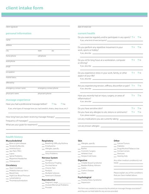 Printable Client Intake Form Template Customize And Print