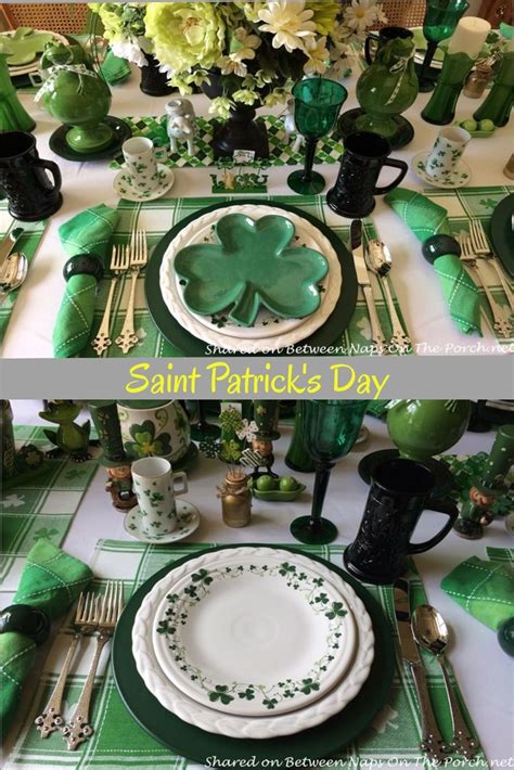 A Festive St Patrick S Day Table Setting St Patricks Day Crafts For