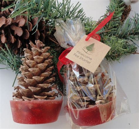 Pine Cone Fire Starter Winter Wedding Favors Table Decorations