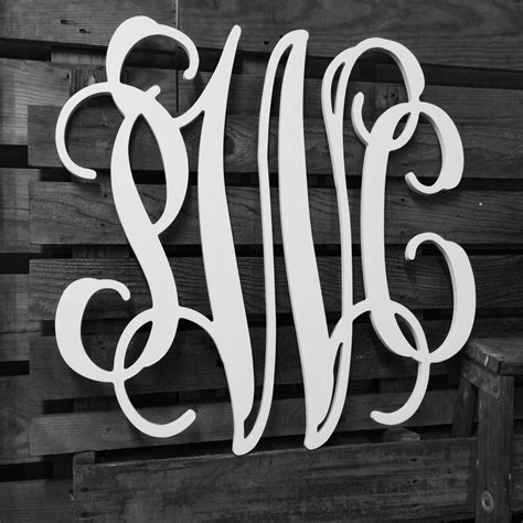 Large Wooden Monogram Extra Large Wall Letters 30 Etsy Wooden