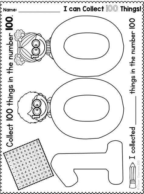 100th Day Printables And A Free File 100 Days Of School Clever