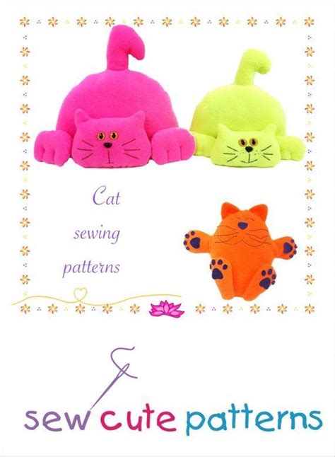 Stuffed Cat Pattern Sewing Patterns Stuffed Animal Etsy Stuffed