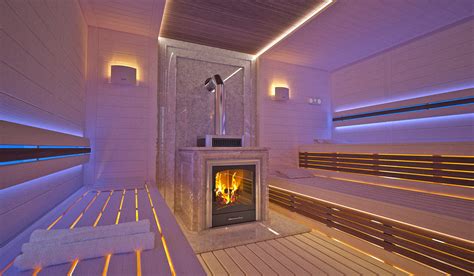 Vicwork Studio Impressive First Class Sauna Interior In Luxury Home Spa