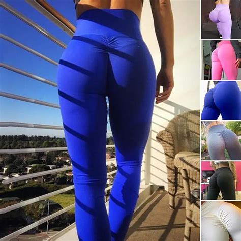 hot new scrunch push up black sport leggings fitness women activewears 2018 high waist workout