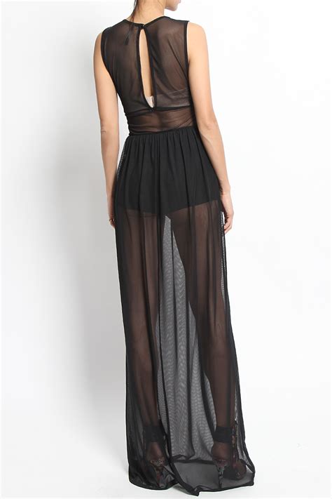 themogan plunge v neck sheer mesh maxi dress gown with sexy shorts inset ebay