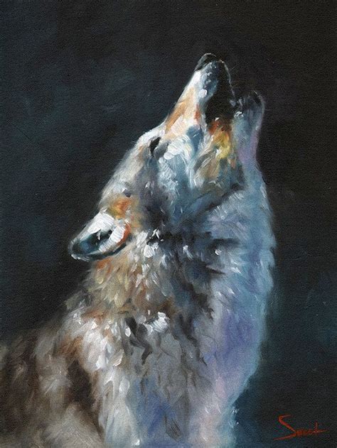 Howling Wolf Oil Painting Art Print By Eric Sweet Etsy Wolf Wall