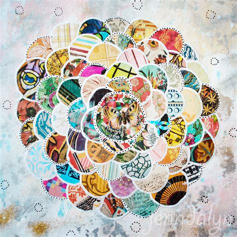 Springbloom 10 X 10 Paper Print Mixed Media Collage Art Collage Print Flower Painting