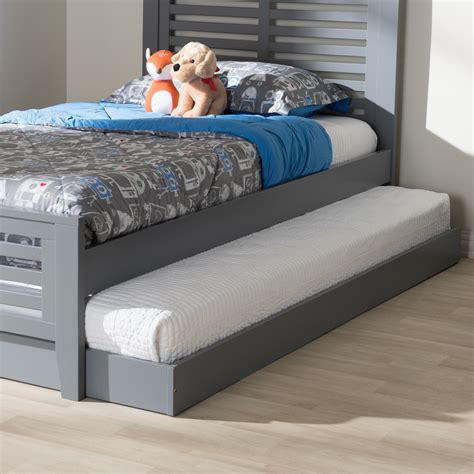 Payton Modern Twin Size Wooden Pull Out Guest Bed Trundle Frame