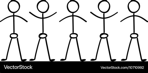 Stick Figure People Holding Hands Royalty Free Vector Image