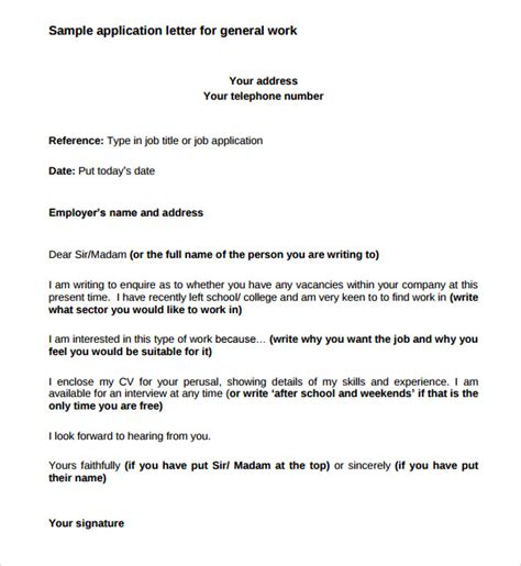 sample application letter format   documents   word