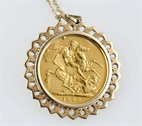 Victorian Gold Sovereign Pendant In Ct Mount Pendants Lockets