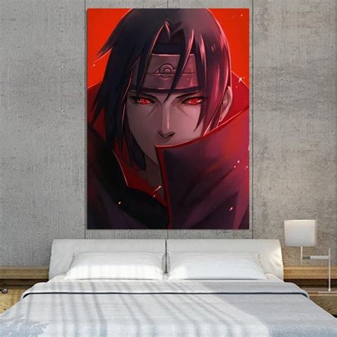 Naruto Anime Handsome Uchiha Itachi Sharingan Red 1pc Canvas Naruto