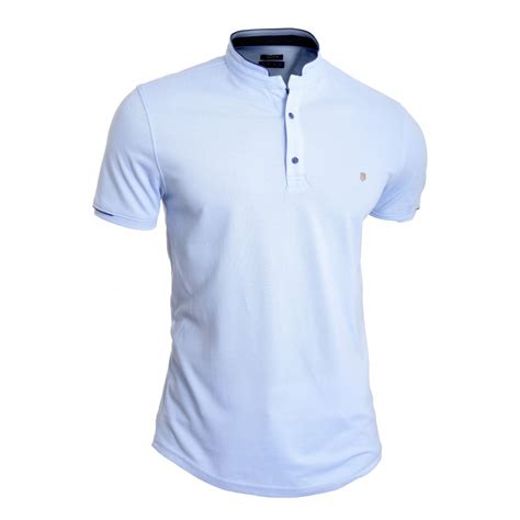 A sports shirt has a collar and 3 to 4 buttons. Men's Casual Grandad Collar Polo T Shirt UK Size Short ...