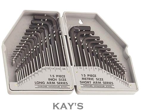 30 Piece Allen Key Set Metric Imperial Hex Keys Hexagon Wrench Set