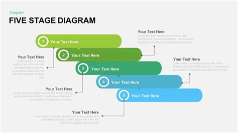 Five Stage Diagram Powerpoint Template And Keynote Slide