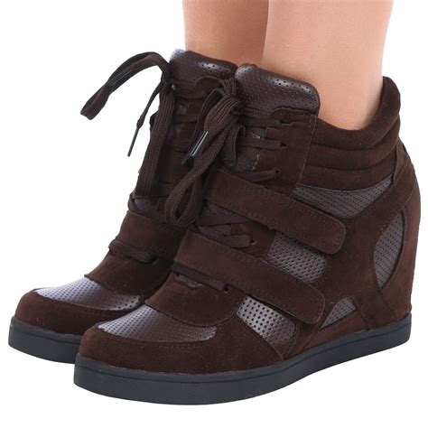 Womens Shoes Ladies Wedges Trainers Lace Up High Top Boots Ankle Mid