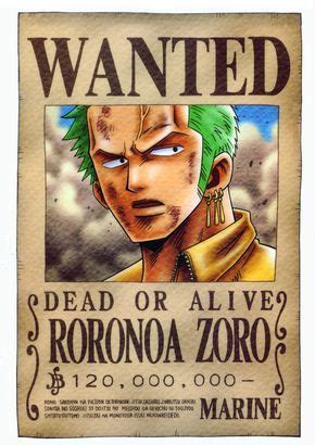 One Piece Wanted Posters Roronoa Zoro One Piece Anime Zoro One Piece