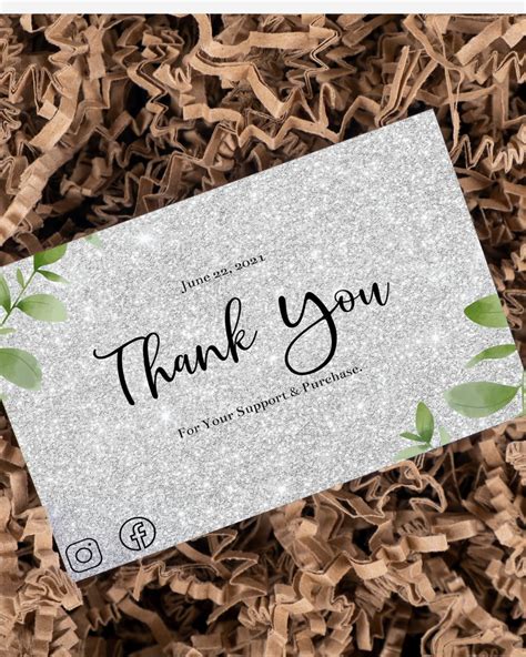 Business Thank You Card Printable Etsy