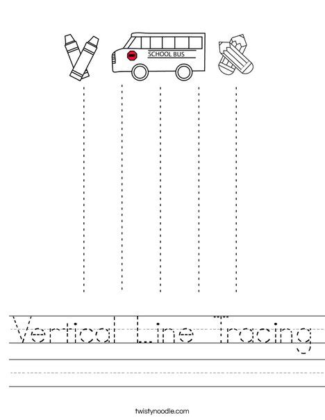 Vertical Line Tracing Coloring Page Twisty Noodle Vertical Lines