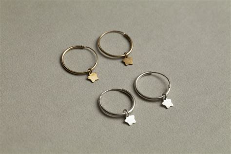 Alice Eden Gold Plated And Silver Star Hoop Earrings Photo By Kate