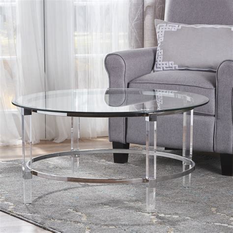 Christopher Knight Home Elowen Round Glass Coffee Table By 355l X