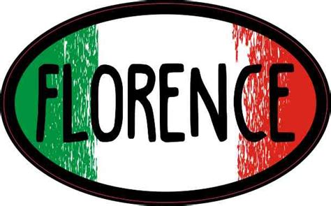 4in X 25in Oval Italian Flag Florence Sticker Stickertalk