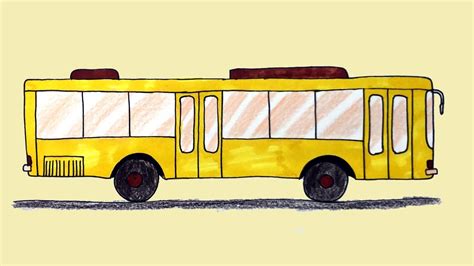 Bus Drawing Easyhow To Draw Bus For Kids Bus Drawing Videos Kids