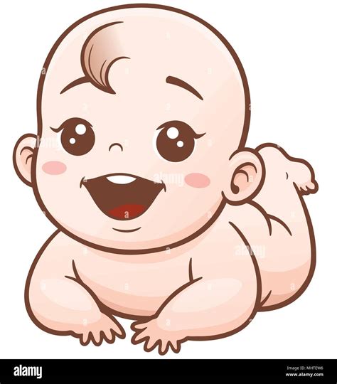 Vector Illustration Of Cartoon Cute Baby Stock Vector Image And Art Alamy