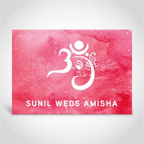 Red Watercolour Hindu Wedding Card Cf212