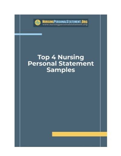 Top 4 Nursing Personal Statement Samples