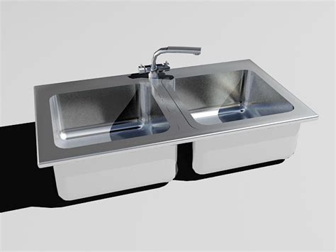 Stainless Steel Kitchen Sink 3d Model 3ds Max Files Free Download