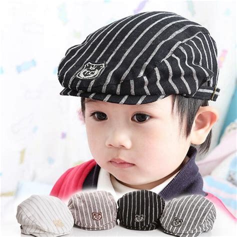 Baby Boys Gentleman Hat Kids Stripe Cap Toddler Beret Cotton Lovely