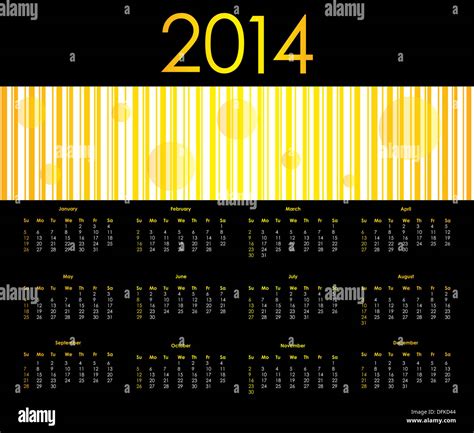 Vector Calendar For 2014 Stock Photo Alamy