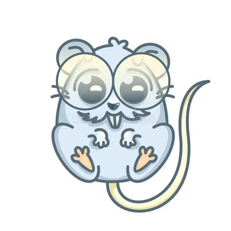 Vector Illustration Of Cartoon Rat Rat Sits Back In Front Stock
