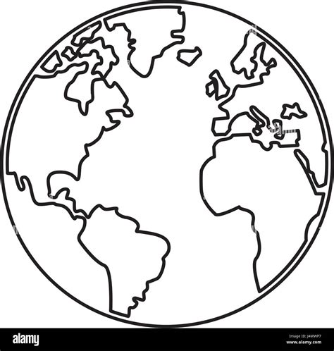 World Map Earth Globes Cartography Continents Outline Stock Vector Art