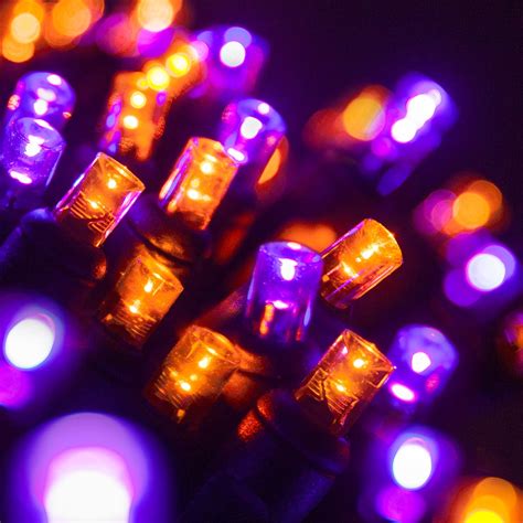 70 Led Purple And Orange String Lights For Halloween Displays Party