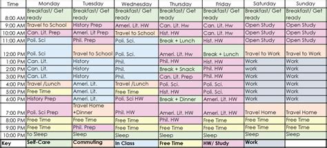 Create A Weekly Schedule That Works University 101 Study Strategize