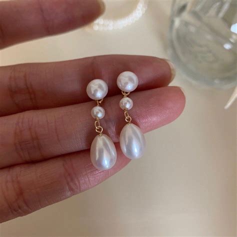 Two Way Wear Genuine Freshwater Pearl Dangle Stud Earring Minimalist