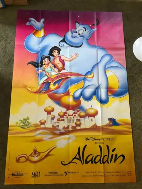 Aladdin Large French Movie Poster 1992 Walt Disney B Style Genie 4x6 Ft