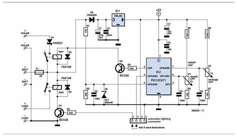 Solar-powered Battery Charger Schematic Circuit Diagram