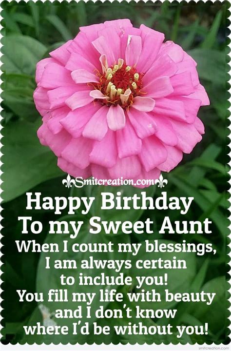 Happy Birthday Card For My Sweet Aunt