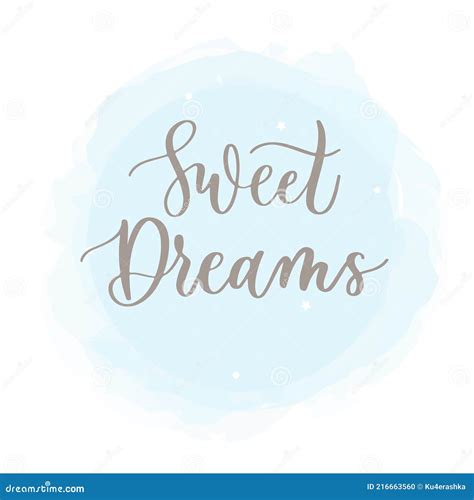 Sweet Dreams Card Hand Drawn Lettering Vector Art Modern Brush