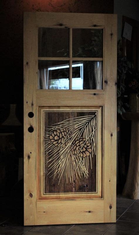 Carved Wood Front Doors Great River Door Co Rustic Doors Custom