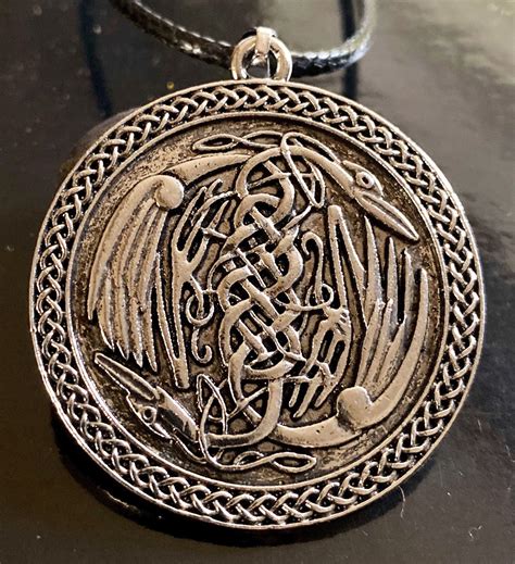 Silver Plate Celtic Crane Pendant Necklace Bird Pendant Etsy