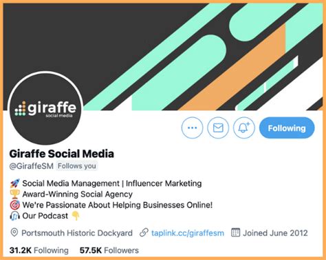 Giraffe Social Media Twitter Profile Giraffe Social Media