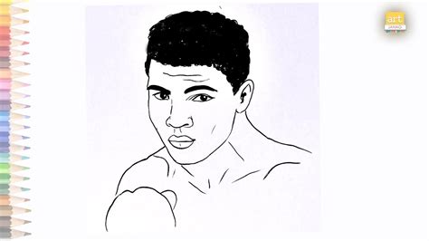 Muhammad Ali Drawing How To Draw Muhammad Ali Step By Step Youtube