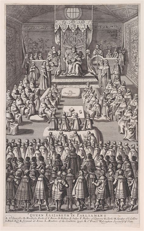 Anonymous 17th Century Queen Elizabeth In Parliament The