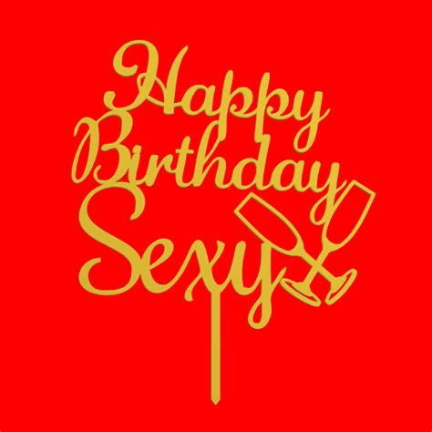 Download Stl File Happy Birthday Sexy Champagne Cake Topper • 3d Printer Object ・ Cults